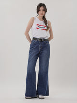 เสื้อยืดแขนกุดผู้หญิง คอลเลคชั่น EVERYDAY WITH WRANGLER COMFORT FIT สีขาว