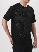 เสื้อยืดแขนสั้นผู้ชาย ทรงตรง สีดำ