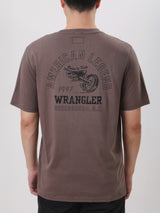 เสื้อยืดแขนสั้นผู้ชาย ทรงตรง สีน้ำตาล