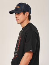 เสื้อยืดแขนสั้นผู้ชาย คอลเลคชั่น BIKER LOOK RELAXED FIT สีดำ