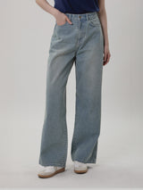 กางเกงยีนส์ผู้หญิง คอลเลคชั่น EVERYDAY WITH WRANGLER BOYFRIEND FIT เอวสูง ทรงหลวม สียีนส์อ่อน