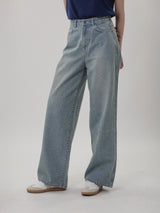 กางเกงยีนส์ผู้หญิง คอลเลคชั่น EVERYDAY WITH WRANGLER BOYFRIEND FIT เอวสูง ทรงหลวม สียีนส์อ่อน