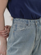 กางเกงยีนส์ผู้หญิง คอลเลคชั่น EVERYDAY WITH WRANGLER BOYFRIEND FIT เอวสูง ทรงหลวม สียีนส์อ่อน