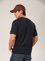 เสื้อยืดแขนสั้นผู้ชาย คอลเลคชั่น BIKER LOOK ทรงตรง สีกรมท่า