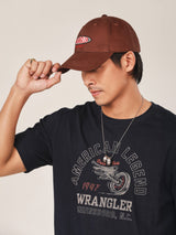 เสื้อยืดแขนสั้นผู้ชาย คอลเลคชั่น BIKER LOOK ทรงตรง สีกรมท่า