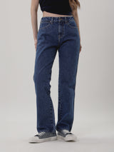 กางเกงยีนส์ผู้หญิง คอลเลคชั่น EVERYDAY WITH WRANGLER SUNSET FIT เอวกลาง ทรงตรง สียีนส์กลาง