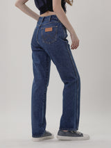 กางเกงยีนส์ผู้หญิง คอลเลคชั่น EVERYDAY WITH WRANGLER SUNSET FIT เอวกลาง ทรงตรง สียีนส์กลาง