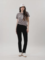 กางเกงยีนส์ผู้หญิง คอลเลคชั่น EVERYDAY WITH WRANGLER SLIM FIT เอวกลาง ทรงเข้ารูป สีดำ