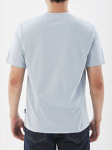 เสื้อยืดแขนสั้นผู้ชาย ทรงตรง สีฟ้า