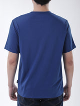เสื้อยืดแขนสั้นผู้ชาย ทรงตรง สีน้ำเงิน