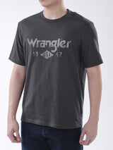 เสื้อยืดแขนสั้นผู้ชาย ทรงตรง สีเขียวมะกอก