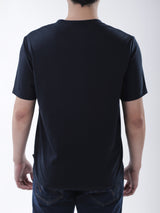 เสื้อยืดแขนสั้นผู้ชาย ทรงตรง สีกรมท่า