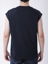 เสื้อยืดแขนกุดผู้ชาย ทรงตรง สีกรมท่า