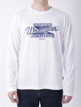 เสื้อยืดแขนยาวผู้ชาย ทรงตรง สีขาว