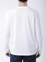 เสื้อยืดแขนยาวผู้ชาย ทรงตรง สีขาว