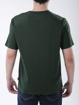 เสื้อยืดแขนสั้นผู้ชาย ทรงตรง สีเขียวเข้ม