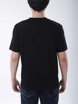 เสื้อยืดแขนสั้นผู้ชาย ทรงตรง สีดำ