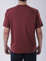 เสื้อยืดแขนสั้นผู้ชาย ทรงตรง สีแดง