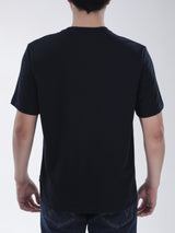 เสื้อยืดแขนสั้นผู้ชาย ทรงตรง สีดำ