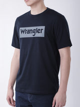 เสื้อยืดแขนสั้นผู้ชาย ทรงตรง สีกรมท่า