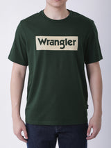 เสื้อยืดแขนสั้นผู้ชาย ทรงตรง สีเขียวเข้ม