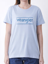 เสื้อยืดแขนสั้นผู้หญิง ทรงตรง สีฟ้า