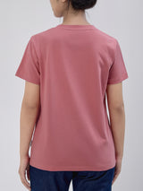 เสื้อยืดแขนสั้นผู้หญิง ทรงตรง สีชมพู