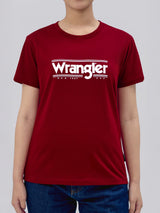 เสื้อยืดแขนสั้นผู้หญิง ทรงตรง สีแดง