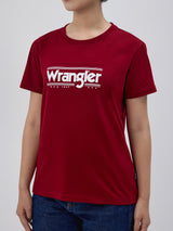 เสื้อยืดแขนสั้นผู้หญิง ทรงตรง สีแดง