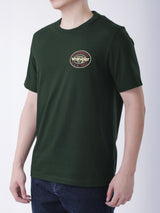 เสื้อยืดแขนสั้นผู้ชาย ทรงตรง สีเขียวเข้ม