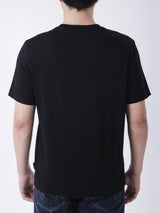 เสื้อยืดแขนสั้นผู้ชาย ทรงตรง สีดำ