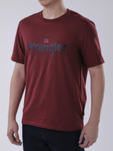 เสื้อยืดแขนสั้นผู้ชาย ทรงตรง สีแดง