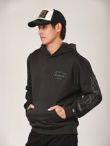 เสื้อฮู้ดดี้ผู้ชาย คอลเลคชั่น BIKER LOOK ทรงตรง สีเทา