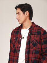 REGULAR FIT BIKER LOOK COLLECTION MEN'S LONG SLEEVE SHIRT RED