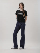 กางเกงยีนส์ผู้หญิง คอลเลคชั่น EVERYDAY WITH WRANGLER BOOTCUT FIT เอวสูง ทรงขาม้า สียีนส์เข้ม