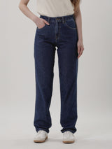 กางเกงยีนส์ผู้หญิง คอลเลคชั่น EVERYDAY WITH WRANGLER MOM FIT เอวสูง ทรงตรง สียีนส์เข้ม