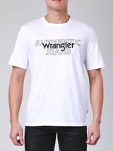 เสื้อยืดแขนสั้นผู้ชาย ทรงตรง สีขาว