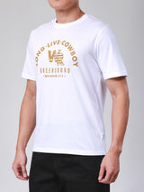 เสื้อยืดแขนสั้นผู้ชาย ทรงตรง สีขาว