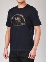 เสื้อยืดแขนสั้นผู้ชาย ทรงตรง สีกรมท่า