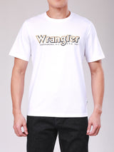 เสื้อยืดแขนสั้นผู้ชาย ทรงตรง สีขาว