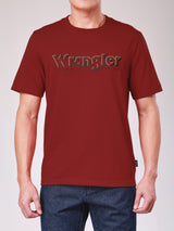 เสื้อยืดแขนสั้นผู้ชาย ทรงตรง สีแดง