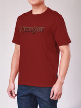 เสื้อยืดแขนสั้นผู้ชาย ทรงตรง สีแดง