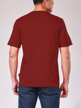 เสื้อยืดแขนสั้นผู้ชาย ทรงตรง สีแดง