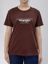 เสื้อยืดแขนสั้นผู้หญิง ทรงตรง สีน้ำตาล