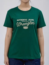 เสื้อยืดแขนสั้นผู้หญิง ทรงตรง สีเขียว