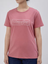 เสื้อยืดแขนสั้นผู้หญิง ทรงตรง สีชมพู