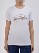 เสื้อยืดแขนสั้นผู้หญิง ทรงตรง สีขาว