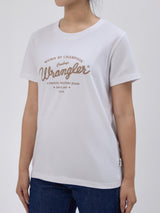 เสื้อยืดแขนสั้นผู้หญิง ทรงตรง สีขาว