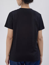 เสื้อยืดแขนสั้นผู้หญิง ทรงตรง สีดำ