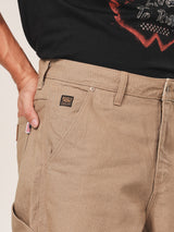 กางเกงขายาวผู้ชาย คอลเลคชั่น BIKER LOOK CAPENTER FIT เอวกลาง ทรงกระบอก สีเบจ